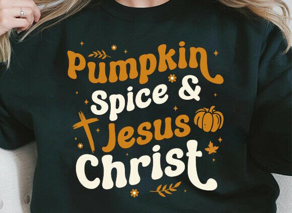 Christian Fall PNG: Pumpkin Spice Jesus T-Shirt Designs