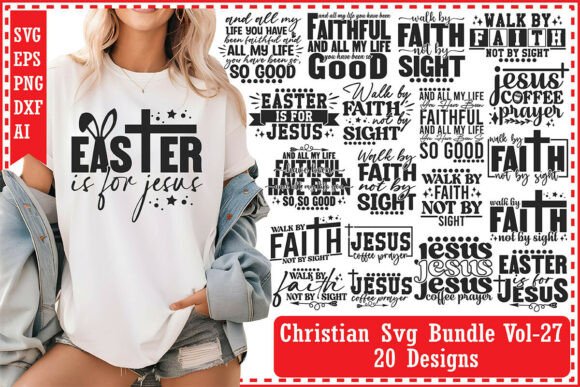 Christian SVG Bundle Vol-27 T-Shirt Designs
