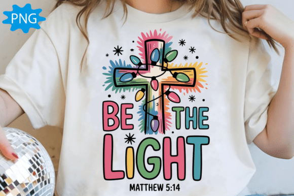 Colorful Glitter Christmas Jesus Cross T-Shirt Designs