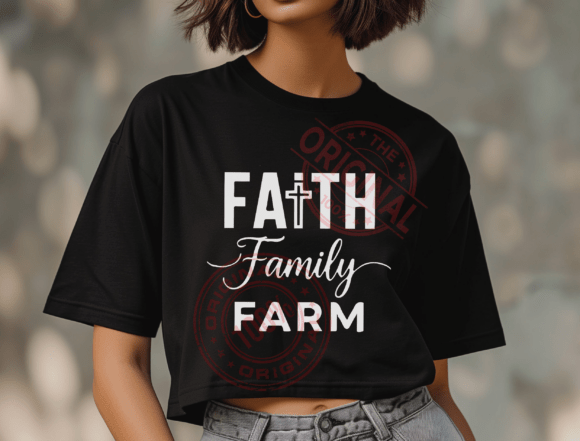 Faith Family Farm PNG: Christian Farm T-Shirt Designs