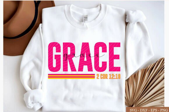 Grace 2 Cor 12:19 Christian Embroidery Design