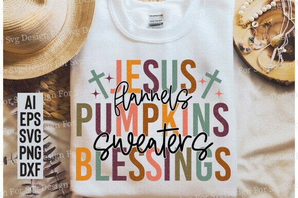 Jesus Pumpkins Blessings PNG: Fall T-Shirt Designs