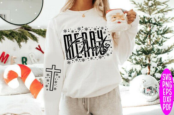 Merry Christmas Christian Shirt SVG & T-Shirt Designs