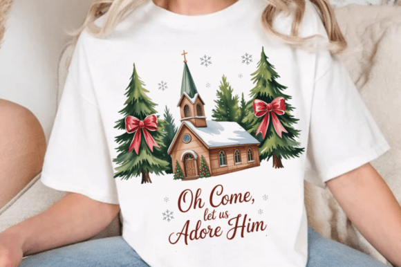 Oh Come Let Us Adore Him PNG, Jesus — T-Shirt Designs