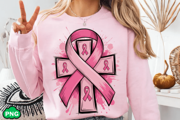 Pink Breast Cancer Jesus PNG, Christian