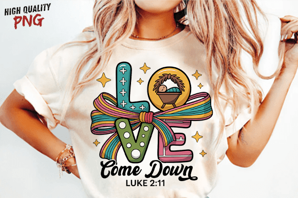 Preppy Christian Christmas PNG for T-Shirt Designs
