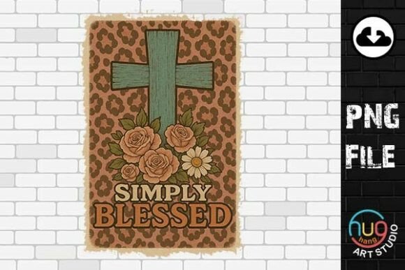 Simply Blessed PNG: Christian T-Shirt Designs