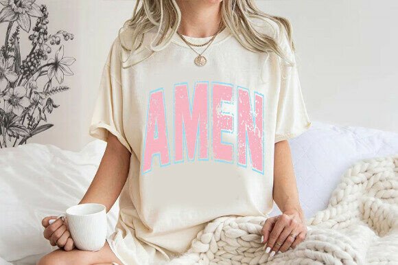 Trendy Christian Amen SVG for T-Shirt Designs